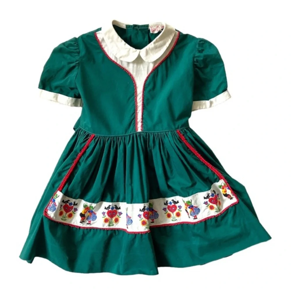 VINTAGE Dress Dirndl Tracht 70s German Octoberfest Oktoberfest Austrian Skirt